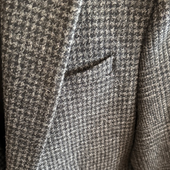 All Saints Dark Gray Checkered Pea Coat - Picture 3 of 3